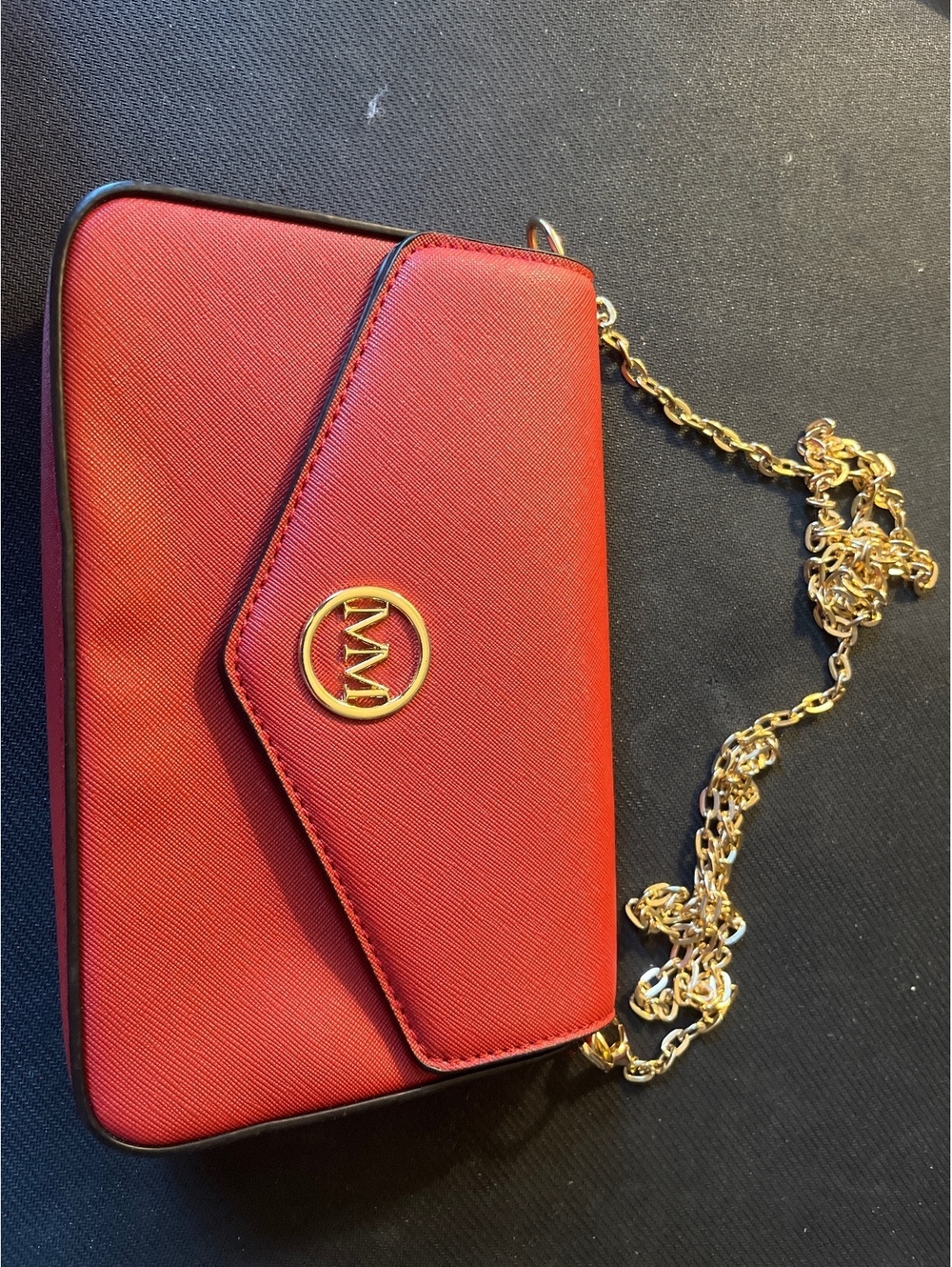 Marilyn Monroe Red Crossbody Envelope Clutch with Gold Chain